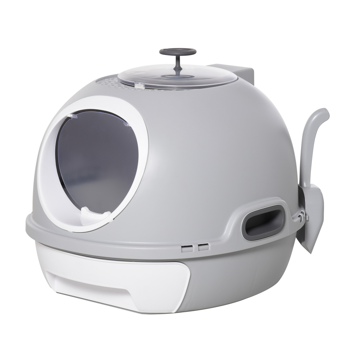 Dome-Style Enclosed Litter Box - Sky Grey