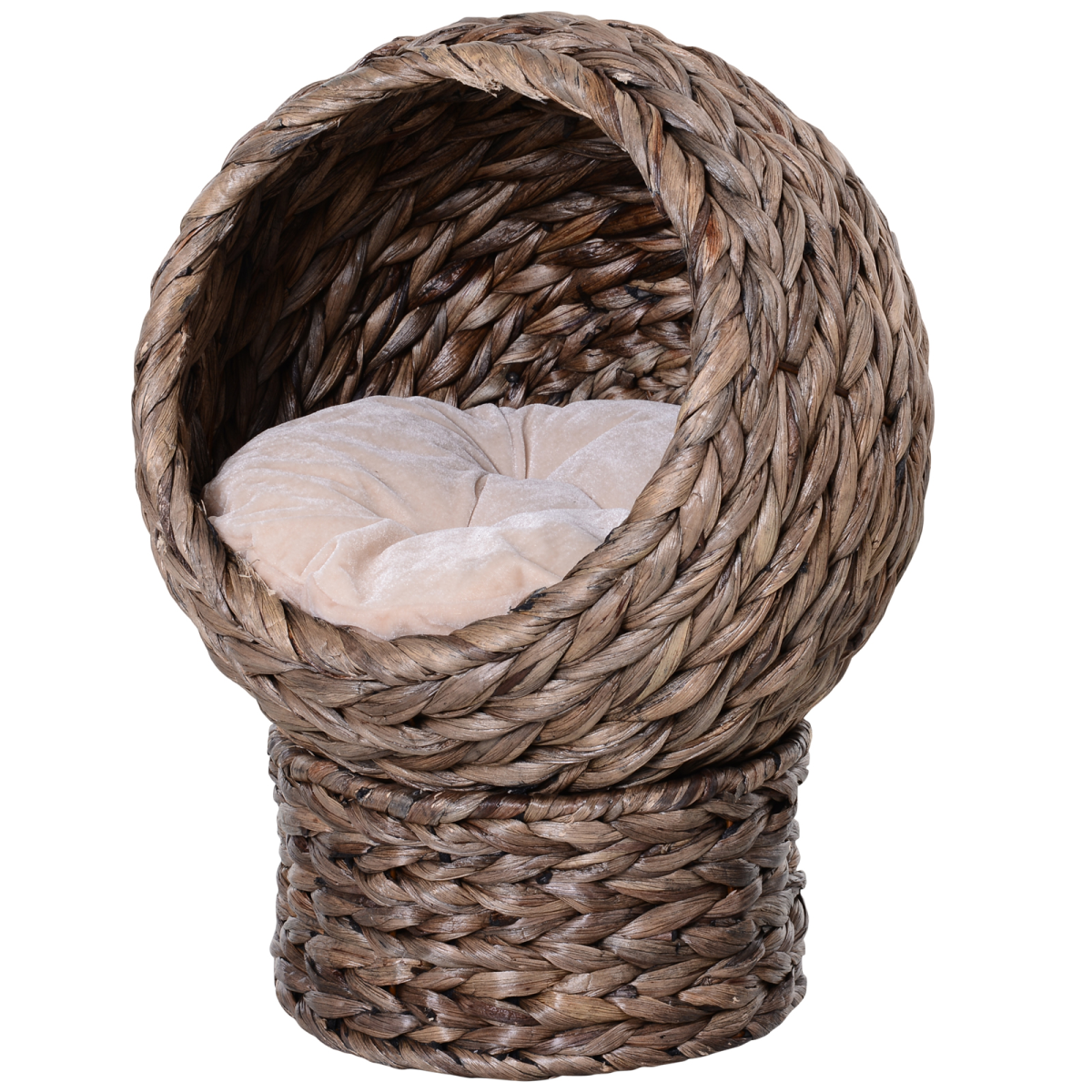 Raised Wicker Nesting Cave – Dark Brown & Cream