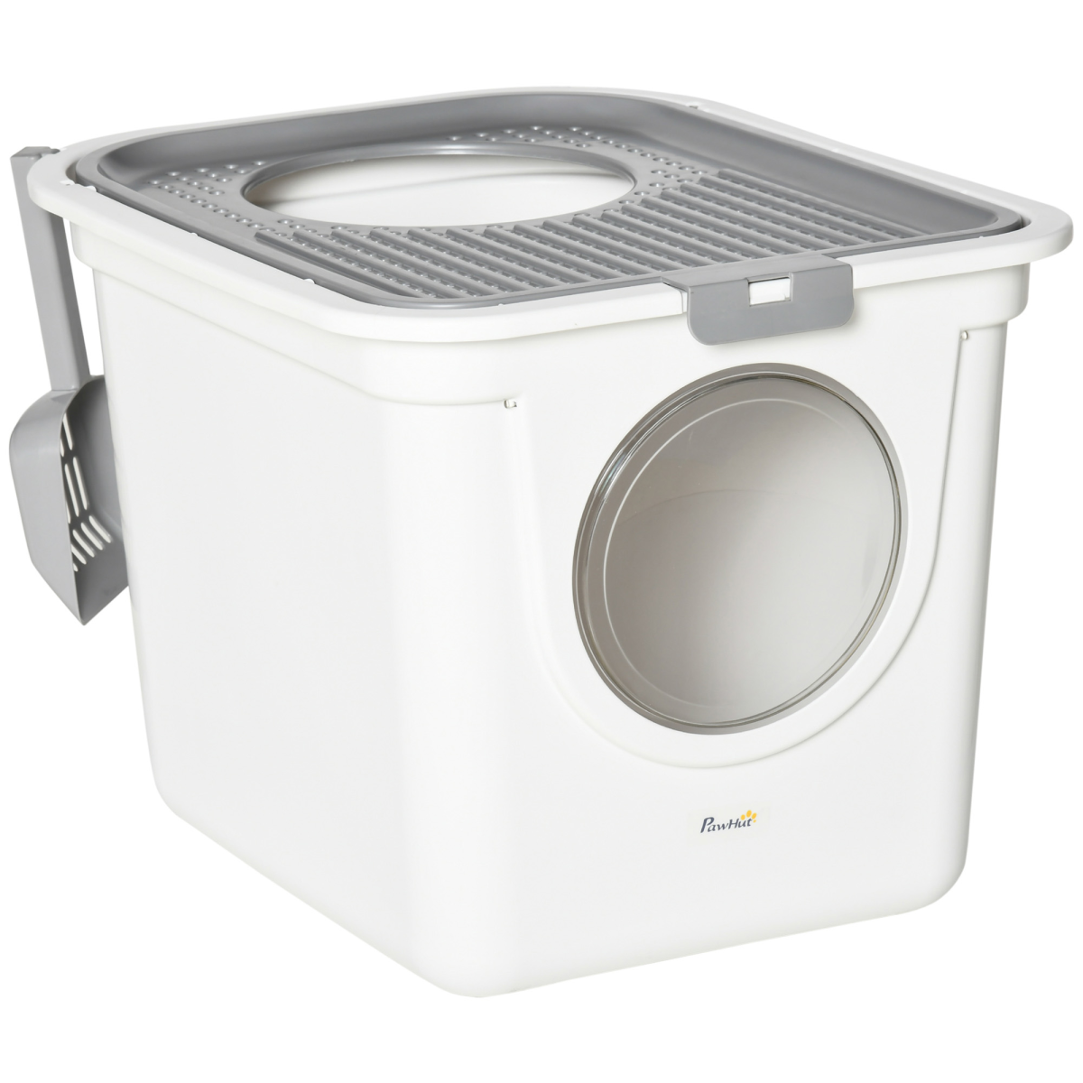 Enclosed Top-Entry Litter Box - White